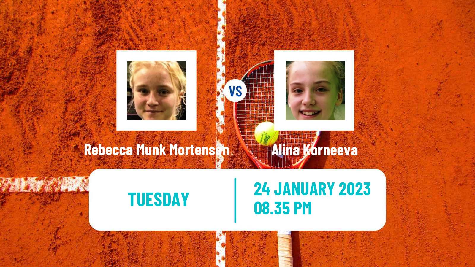 Tennis Girls Singles Australian Open Rebecca Munk Mortensen - Alina Korneeva