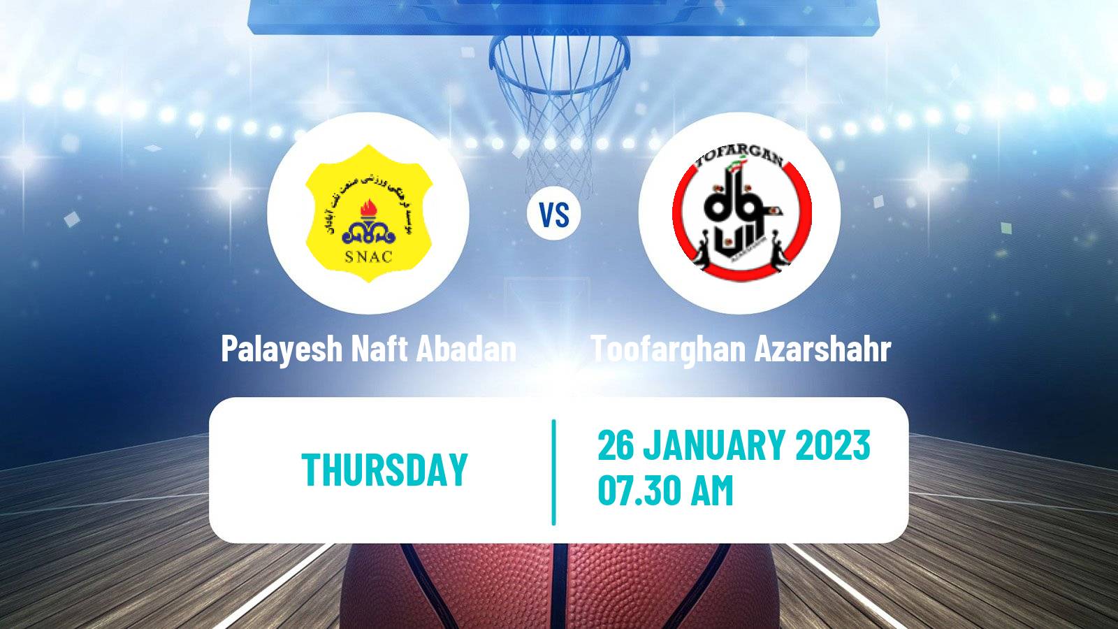 Basketball Iran Super League Basketball Palayesh Naft Abadan - Toofarghan Azarshahr