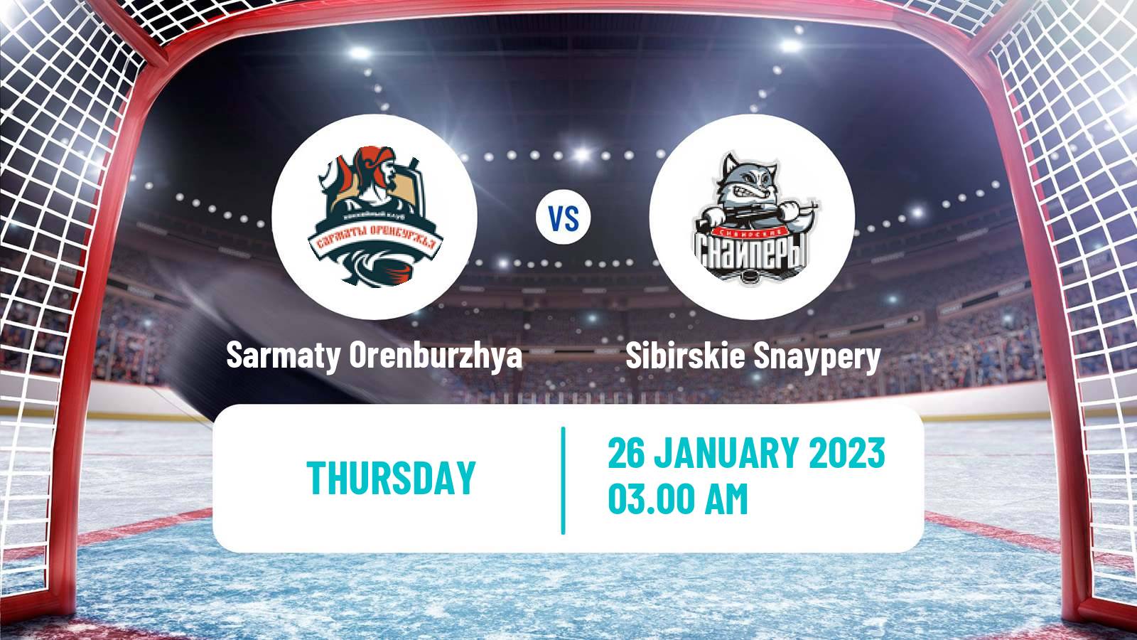 Hockey MHL Sarmaty Orenburzhya - Sibirskie Snaypery