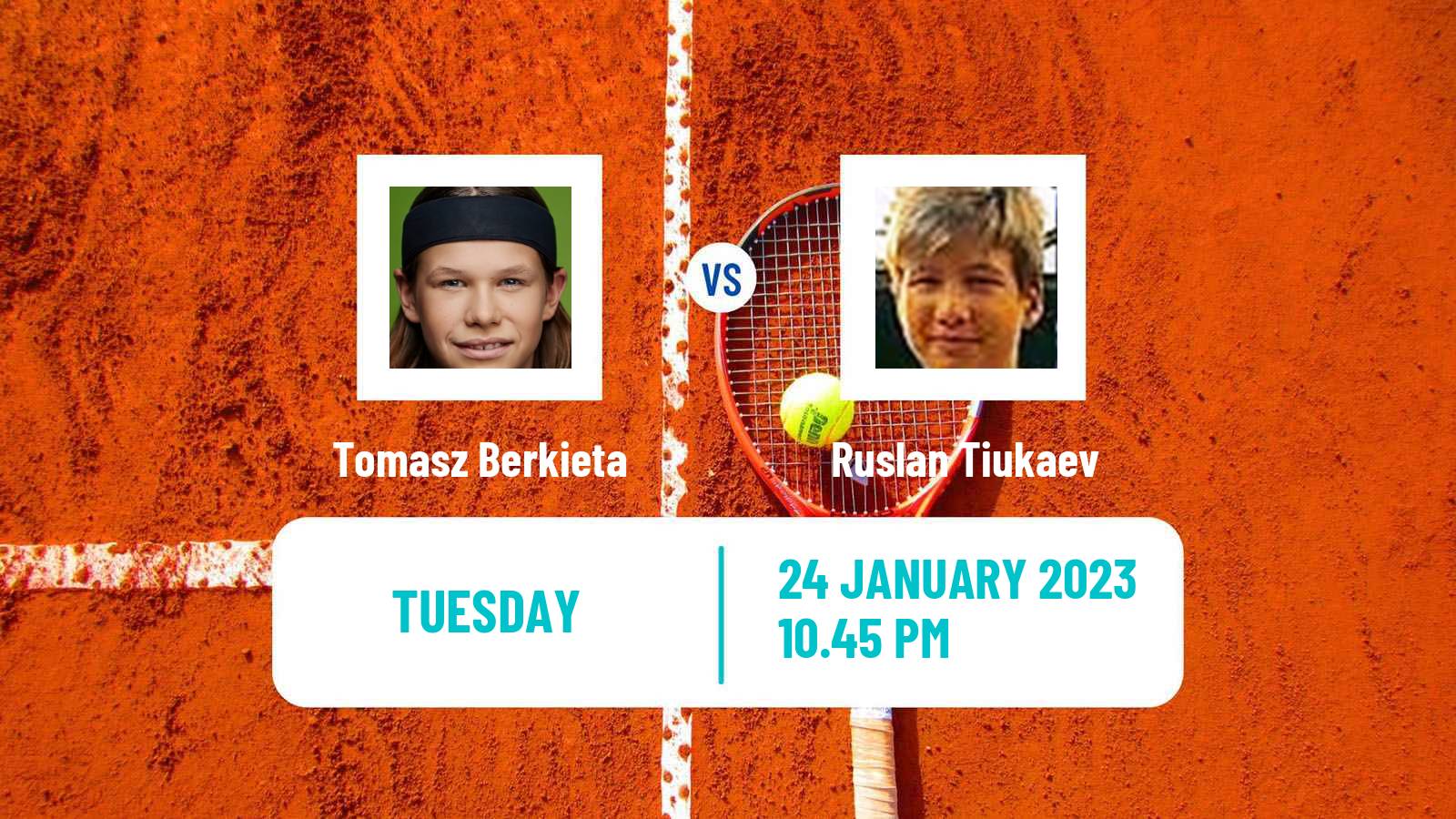 Tennis Boys Singles Australian Open Tomasz Berkieta - Ruslan Tiukaev