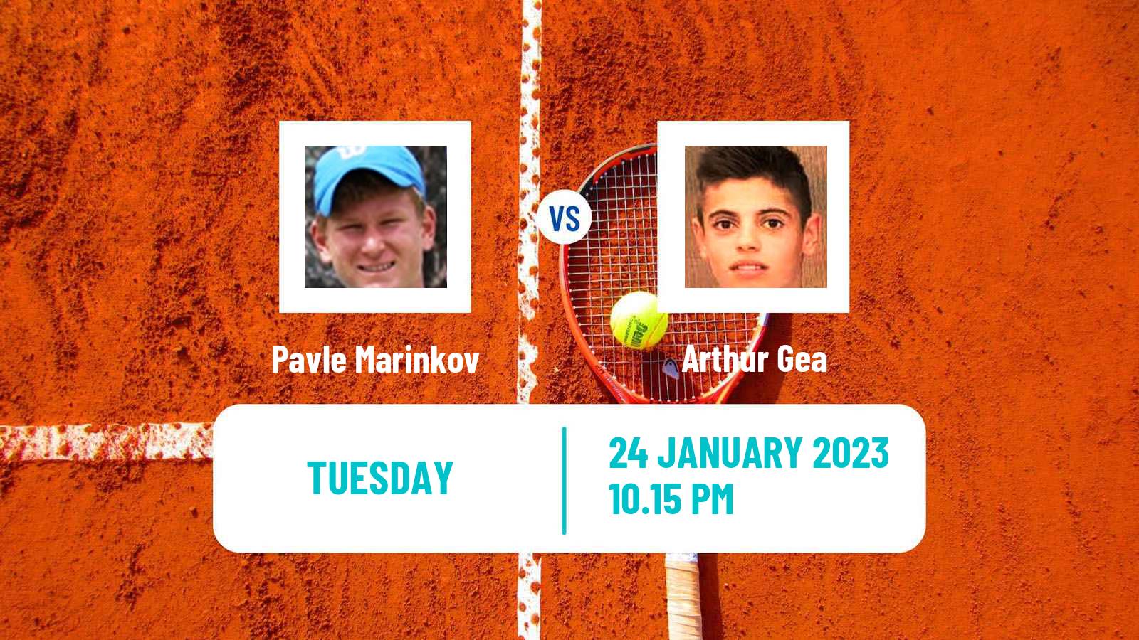 Tennis Boys Singles Australian Open Pavle Marinkov - Arthur Gea