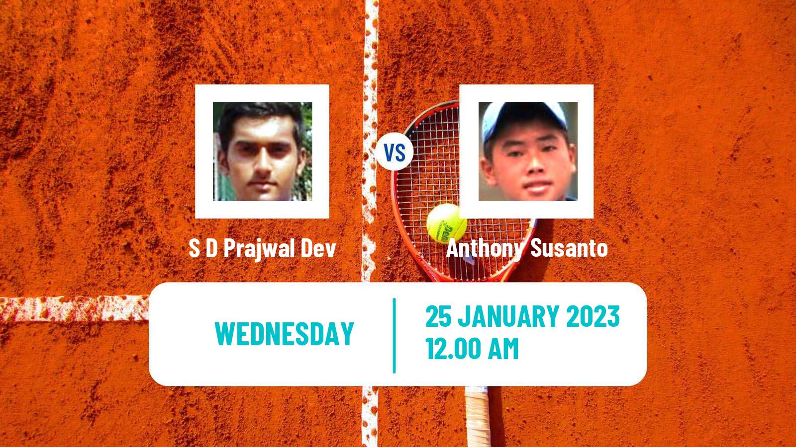 Tennis ITF Tournaments S D Prajwal Dev - Anthony Susanto