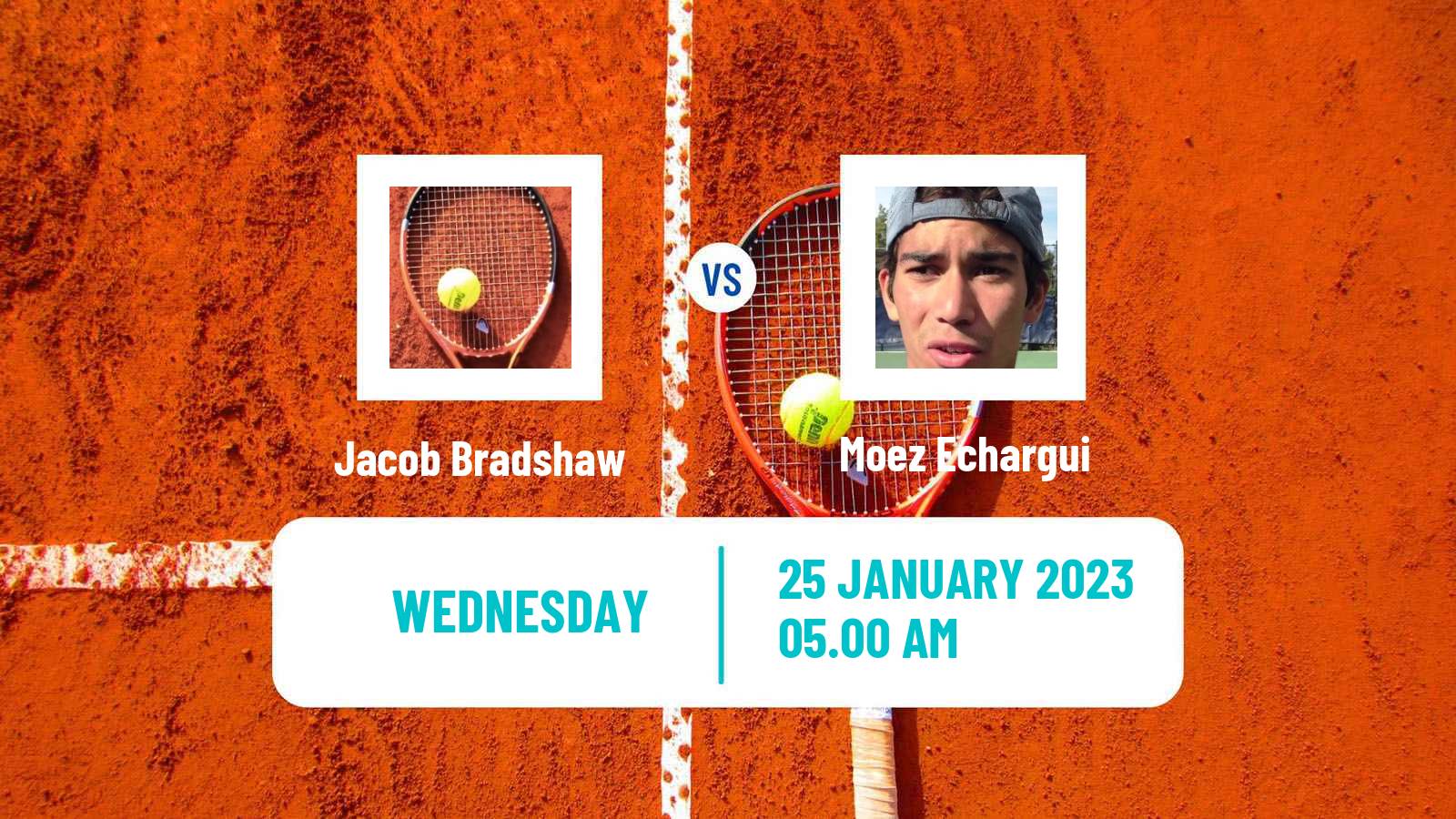 Tennis ITF Tournaments Jacob Bradshaw - Moez Echargui