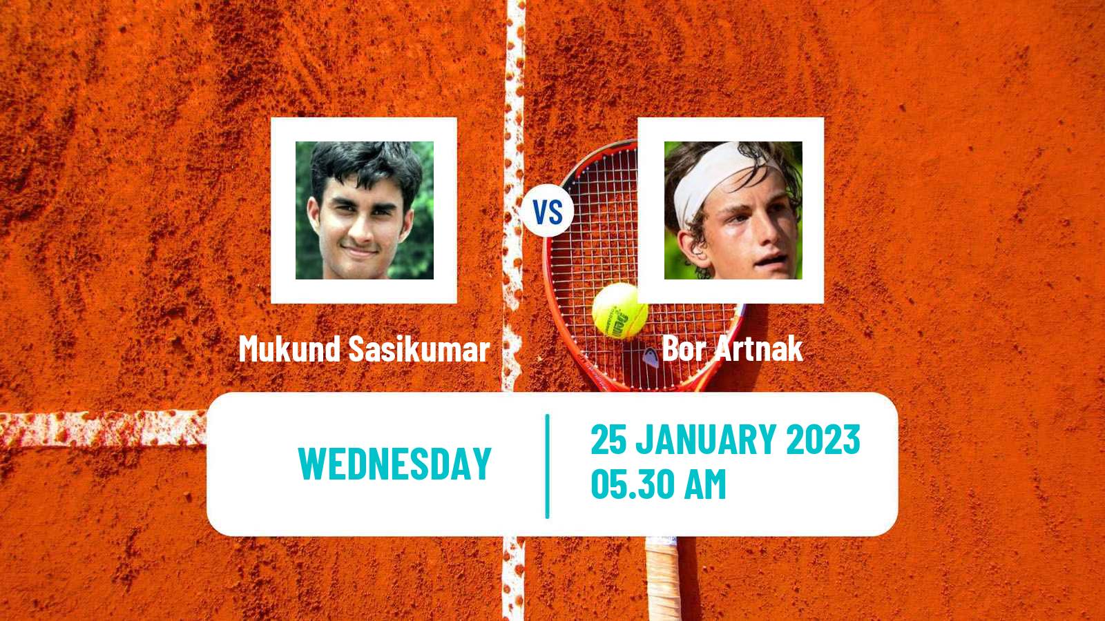 Tennis ITF Tournaments Mukund Sasikumar - Bor Artnak