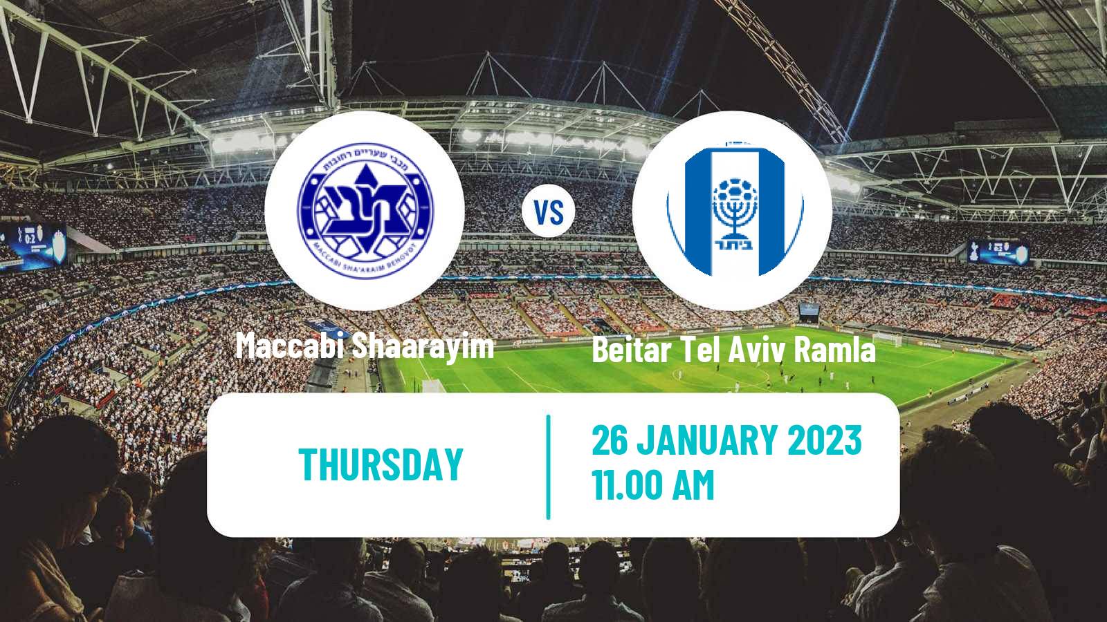 Soccer Israeli Liga Alef South Maccabi Shaarayim - Beitar Tel Aviv Ramla