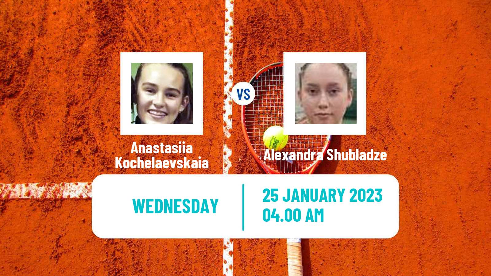 Tennis ITF Tournaments Anastasiia Kochelaevskaia - Alexandra Shubladze