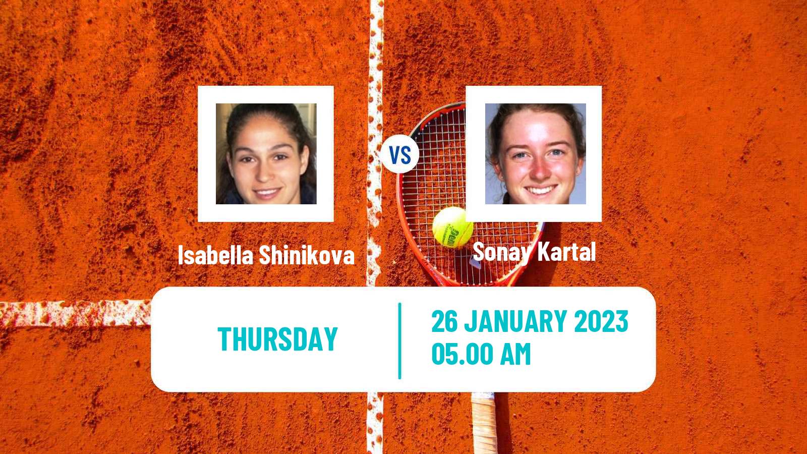Tennis ITF Tournaments Isabella Shinikova - Sonay Kartal