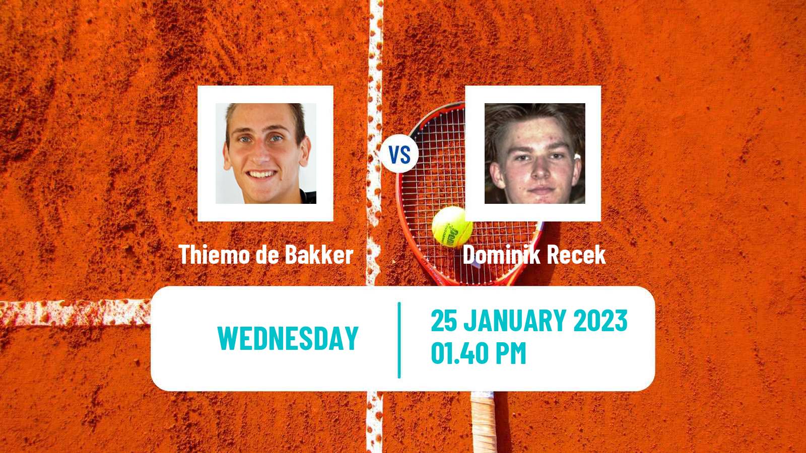 Tennis ITF Tournaments Thiemo de Bakker - Dominik Recek