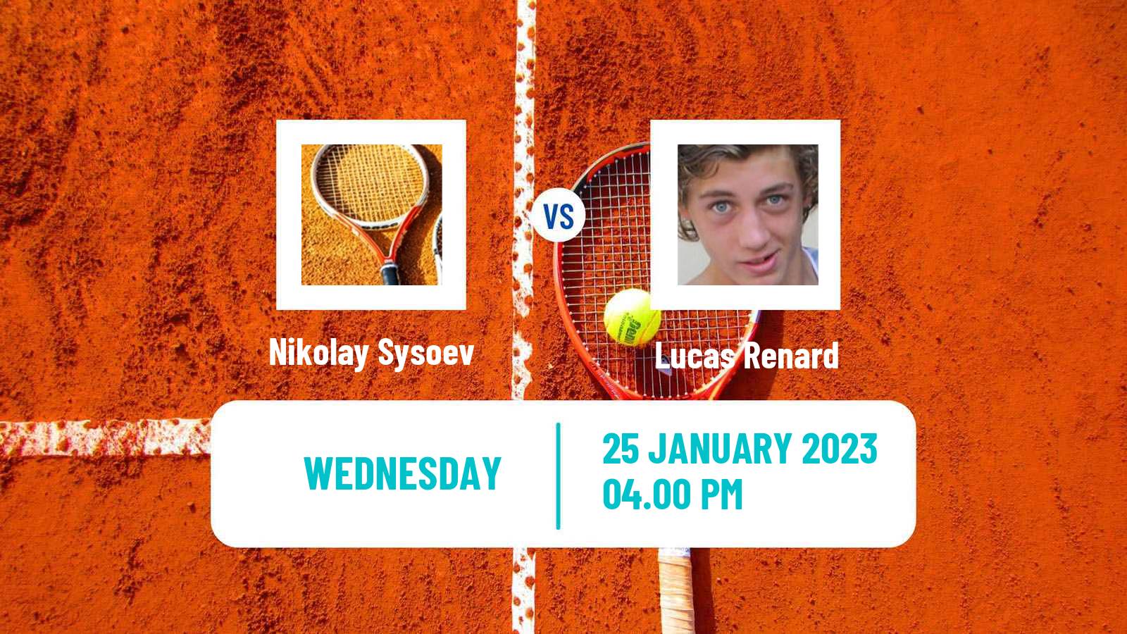 Tennis ITF Tournaments Nikolay Sysoev - Lucas Renard