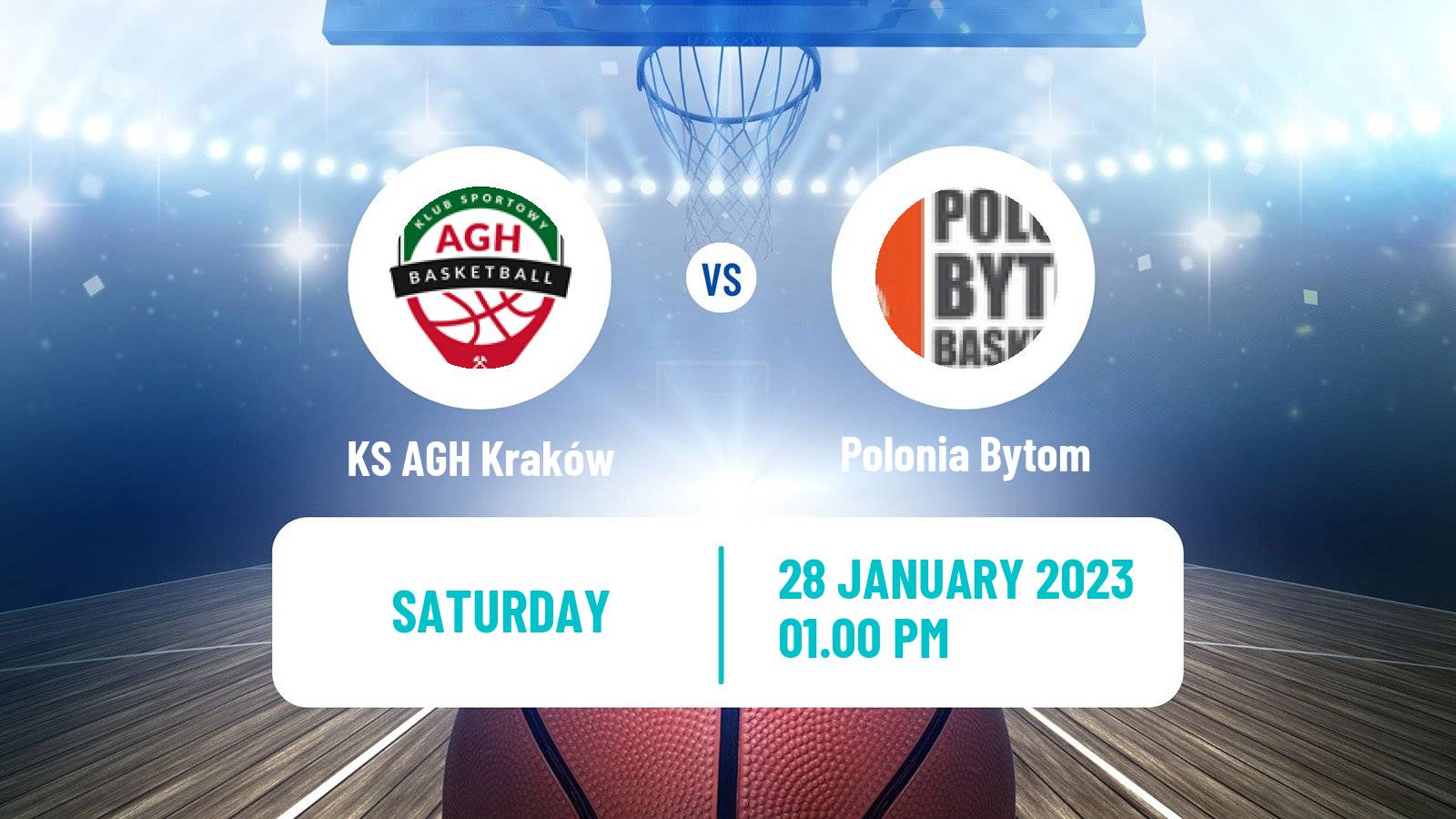 Basketball Polish 1 Liga Basketball KS AGH Kraków - Polonia Bytom