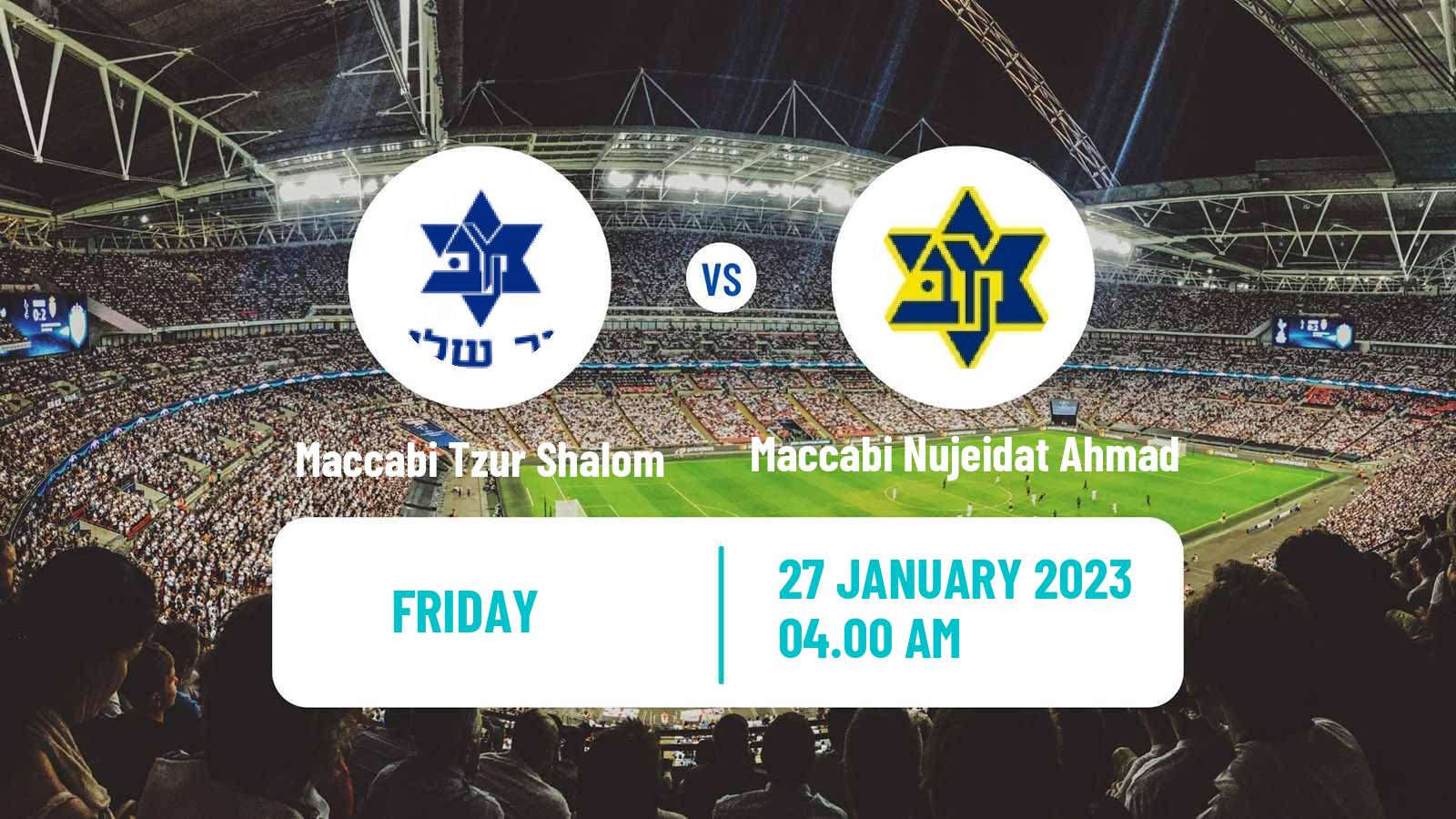 Soccer Israeli Liga Alef North Maccabi Tzur Shalom - Maccabi Nujeidat Ahmad