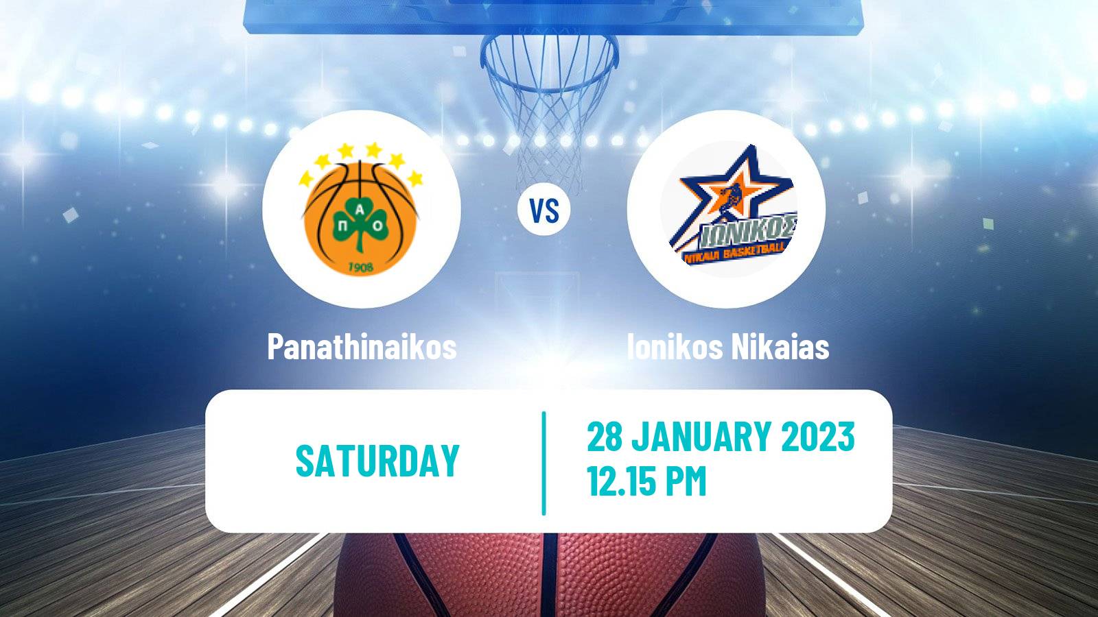 Basketball Greek Basket League A1 Panathinaikos - Ionikos Nikaias