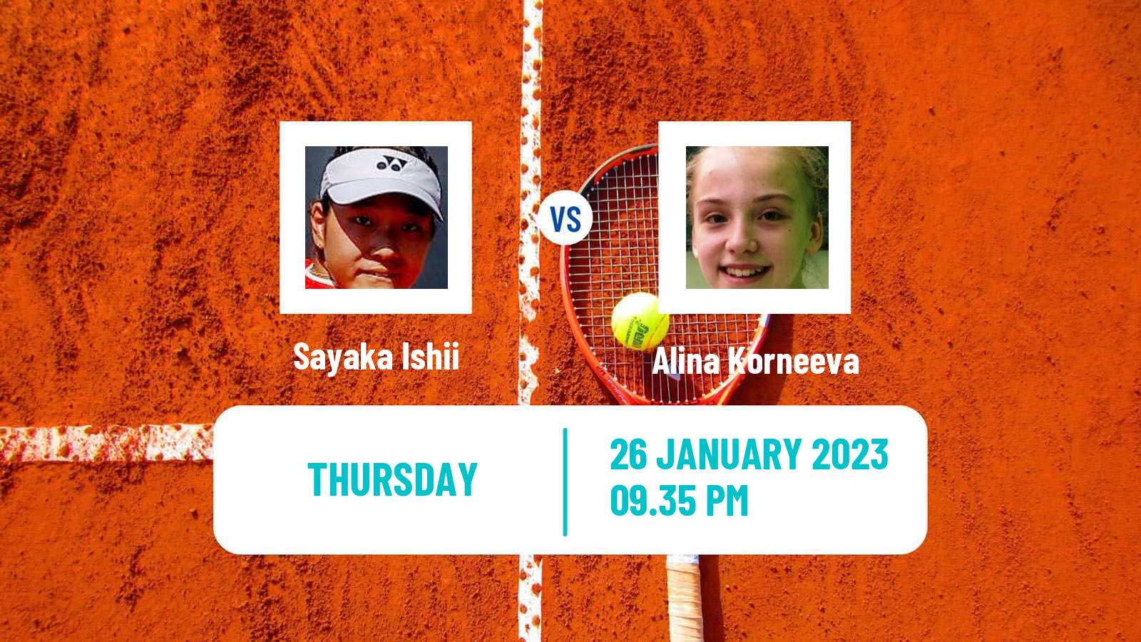 Tennis Girls Singles Australian Open Sayaka Ishii - Alina Korneeva
