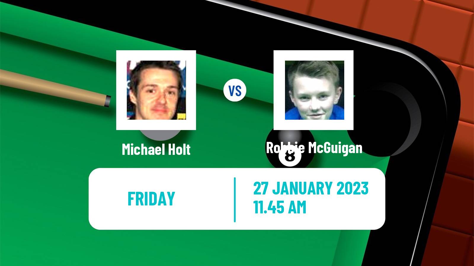 Snooker Snooker Michael Holt - Robbie McGuigan