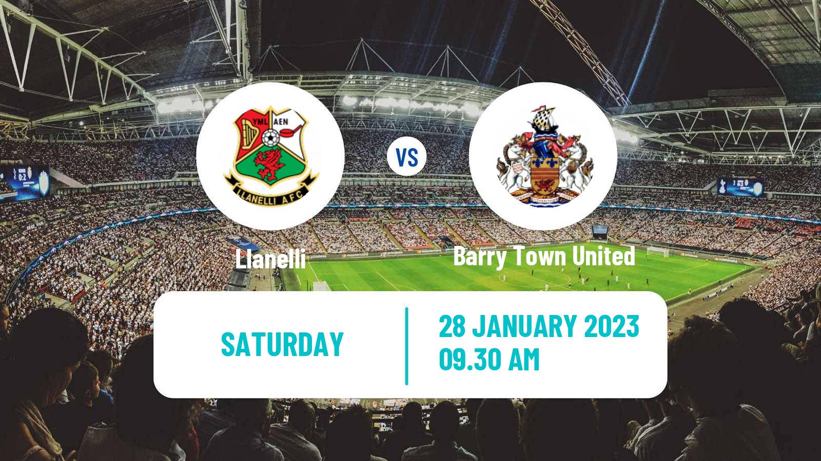 Soccer Welsh Cymru South Llanelli - Barry Town United
