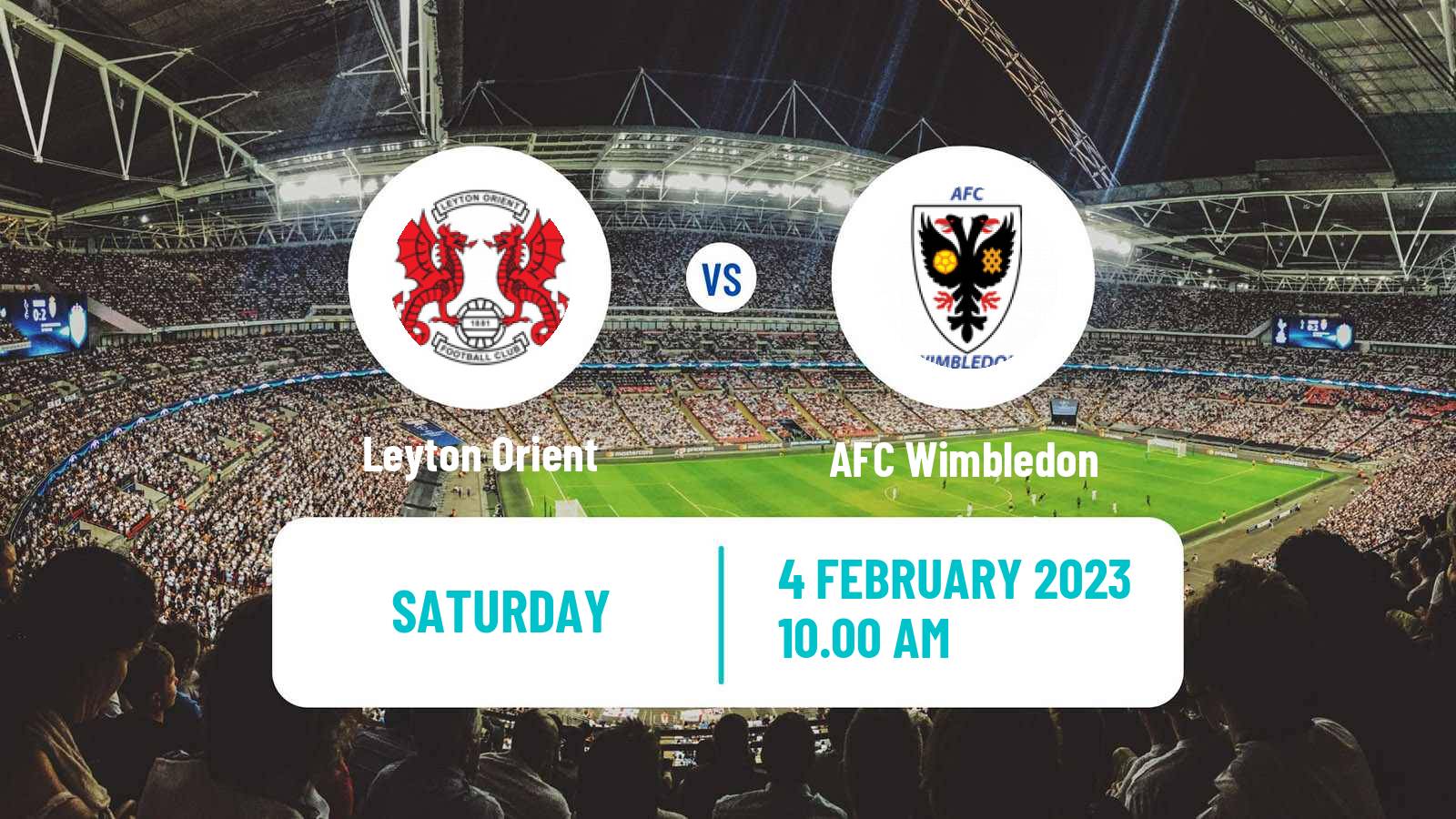 Soccer English League Two Leyton Orient - AFC Wimbledon