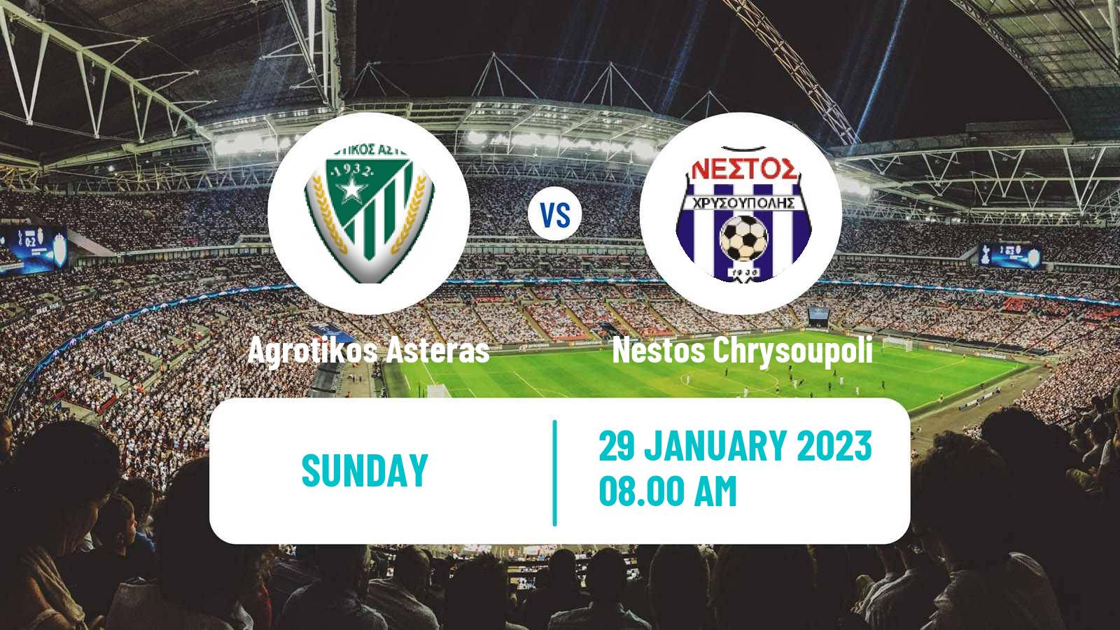 Soccer Greek Gamma Ethniki - Group 1 Agrotikos Asteras - Nestos Chrysoupoli