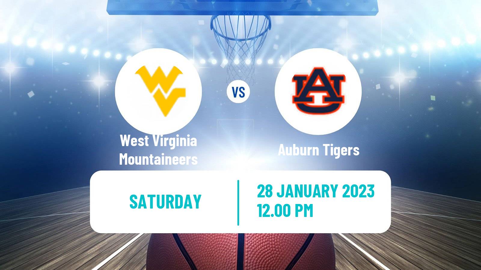 Basketball NCAA College Basketball West Virginia Mountaineers - Auburn Tigers