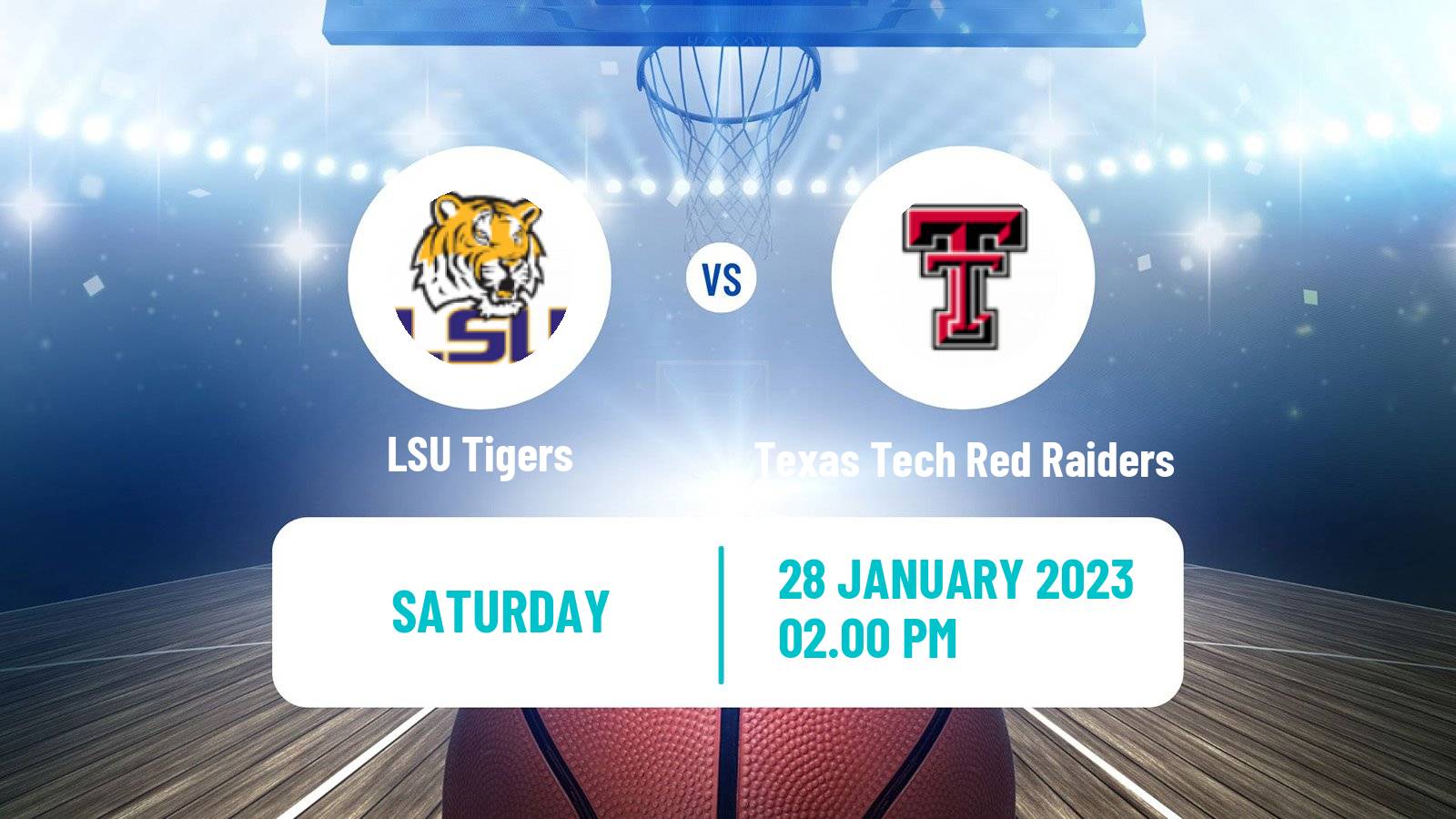 Basketball NCAA College Basketball LSU Tigers - Texas Tech Red Raiders