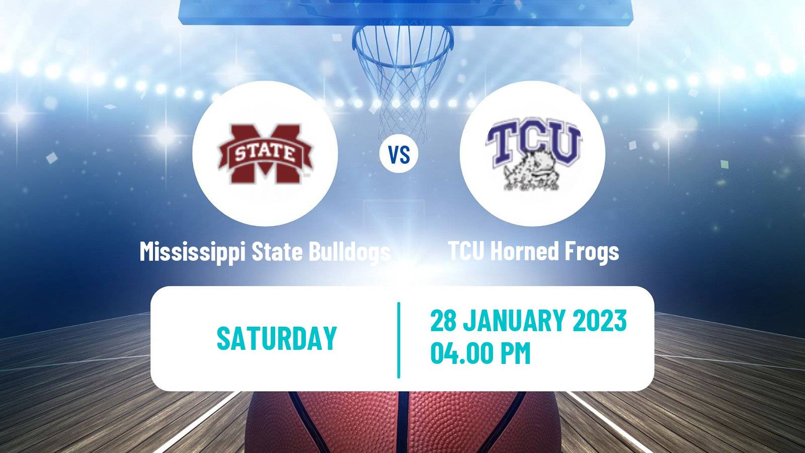 Basketball NCAA College Basketball Mississippi State Bulldogs - TCU Horned Frogs