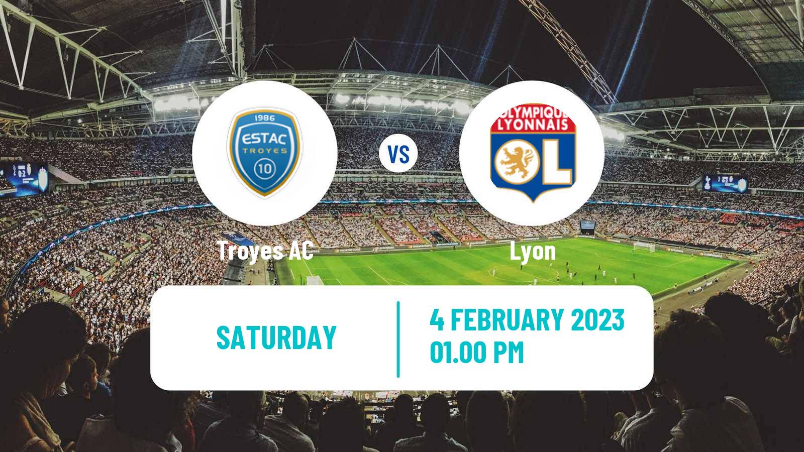 Soccer French Ligue 1 Troyes - Lyon