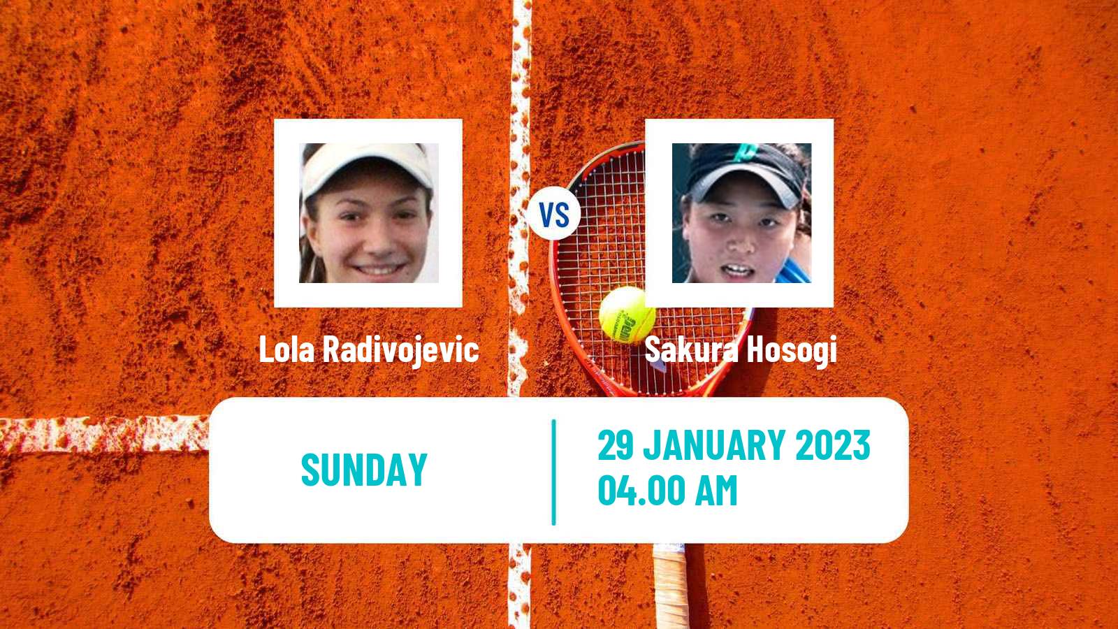 Tennis ITF Tournaments Lola Radivojevic - Sakura Hosogi
