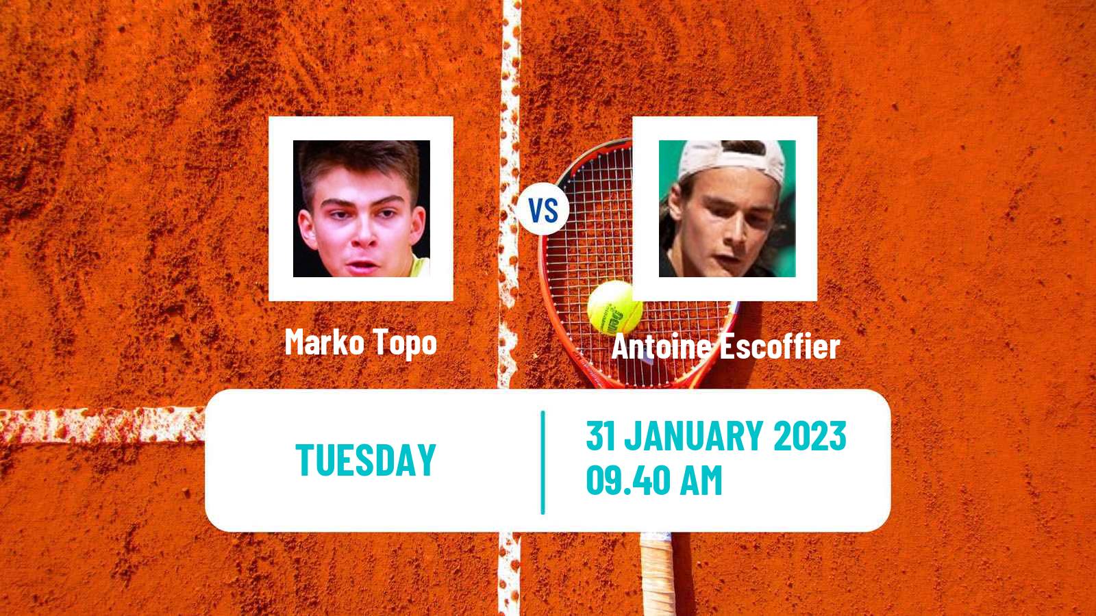Tennis ATP Challenger Marko Topo - Antoine Escoffier
