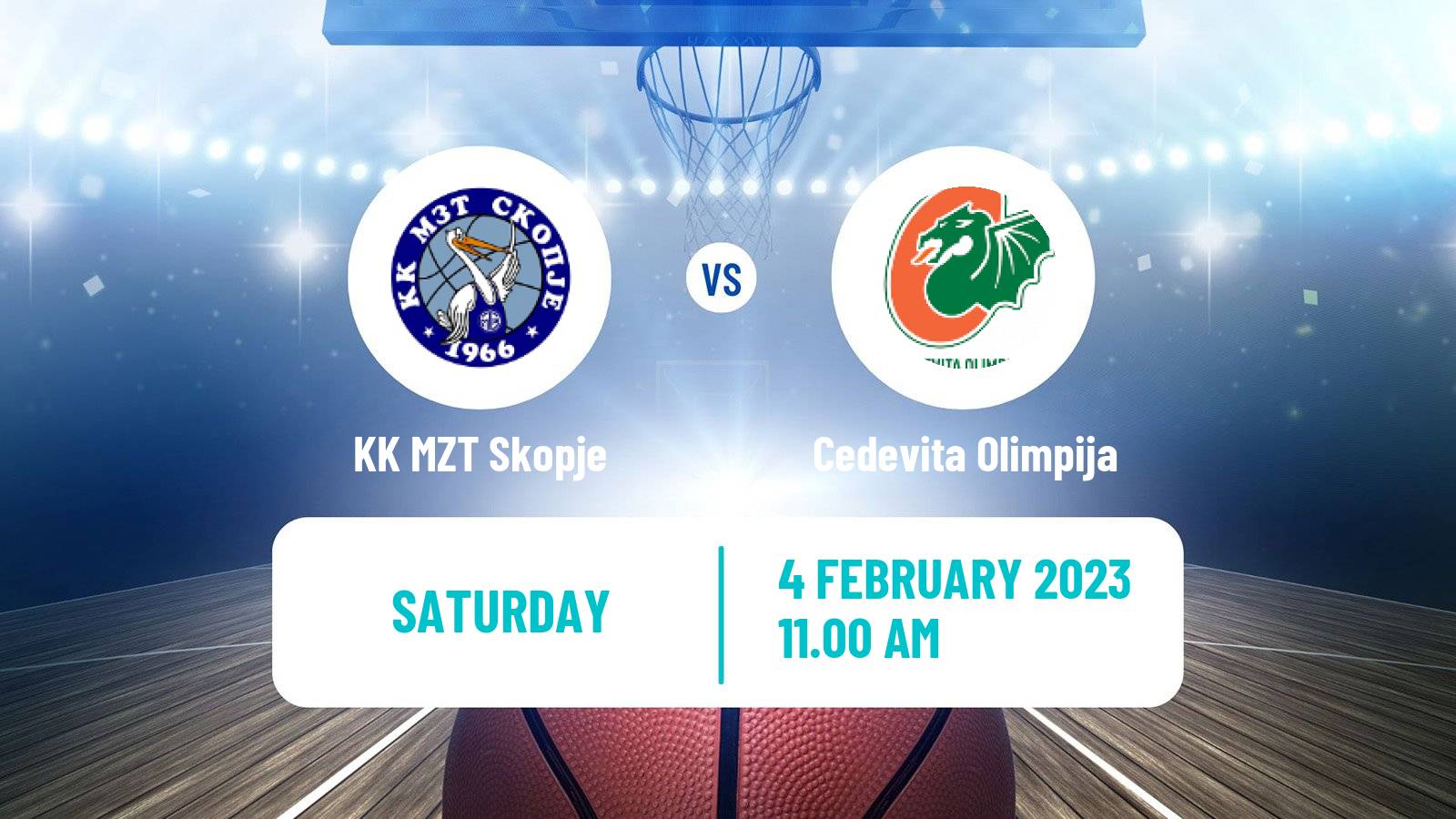 Basketball Adriatic League KK MZT Skopje - Cedevita Olimpija