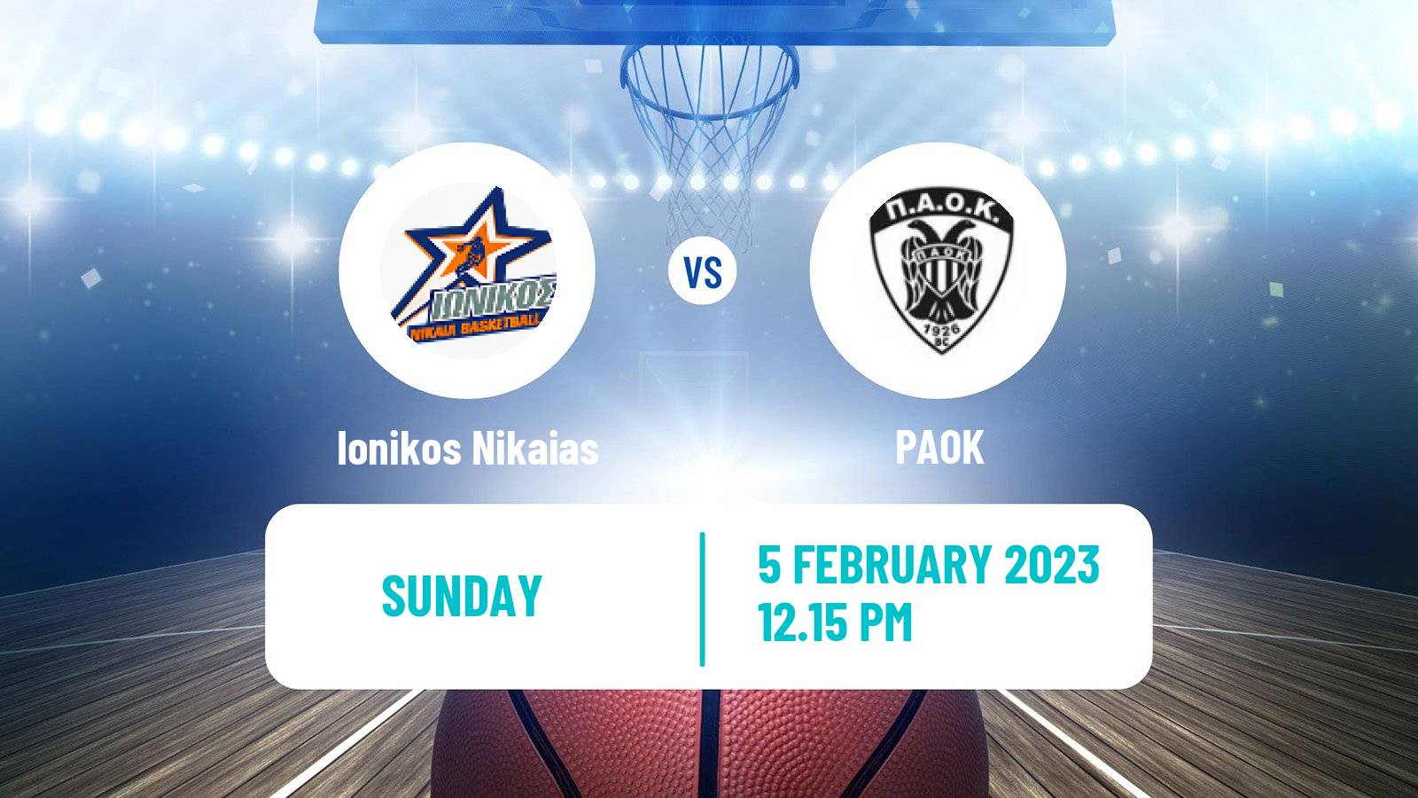 Basketball Greek Basket League A1 Ionikos Nikaias - PAOK
