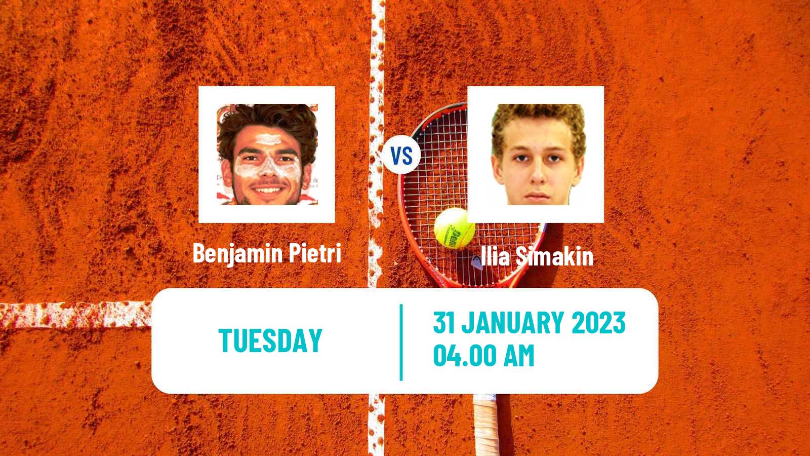 Tennis ITF Tournaments Benjamin Pietri - Ilia Simakin