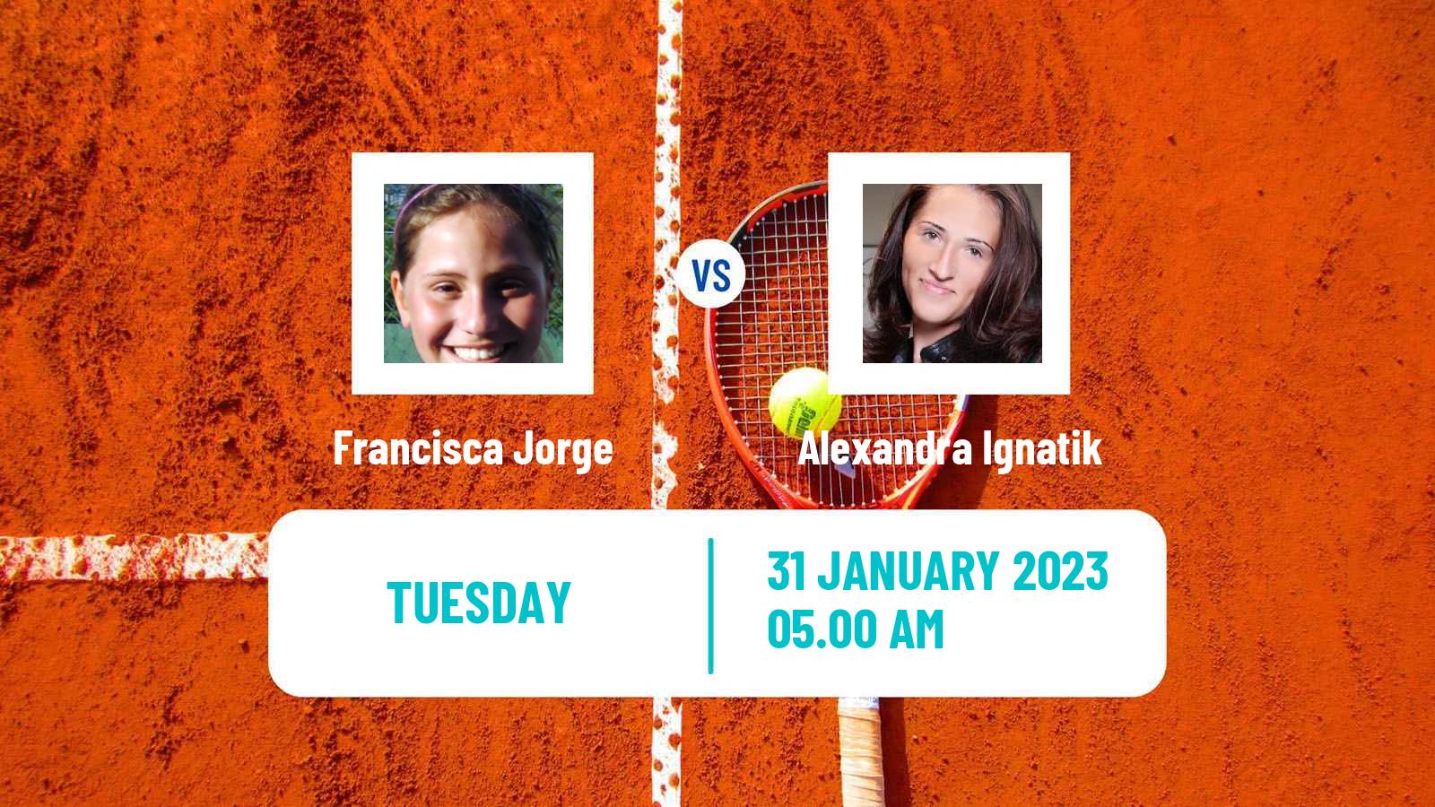 Tennis ITF Tournaments Francisca Jorge - Alexandra Ignatik