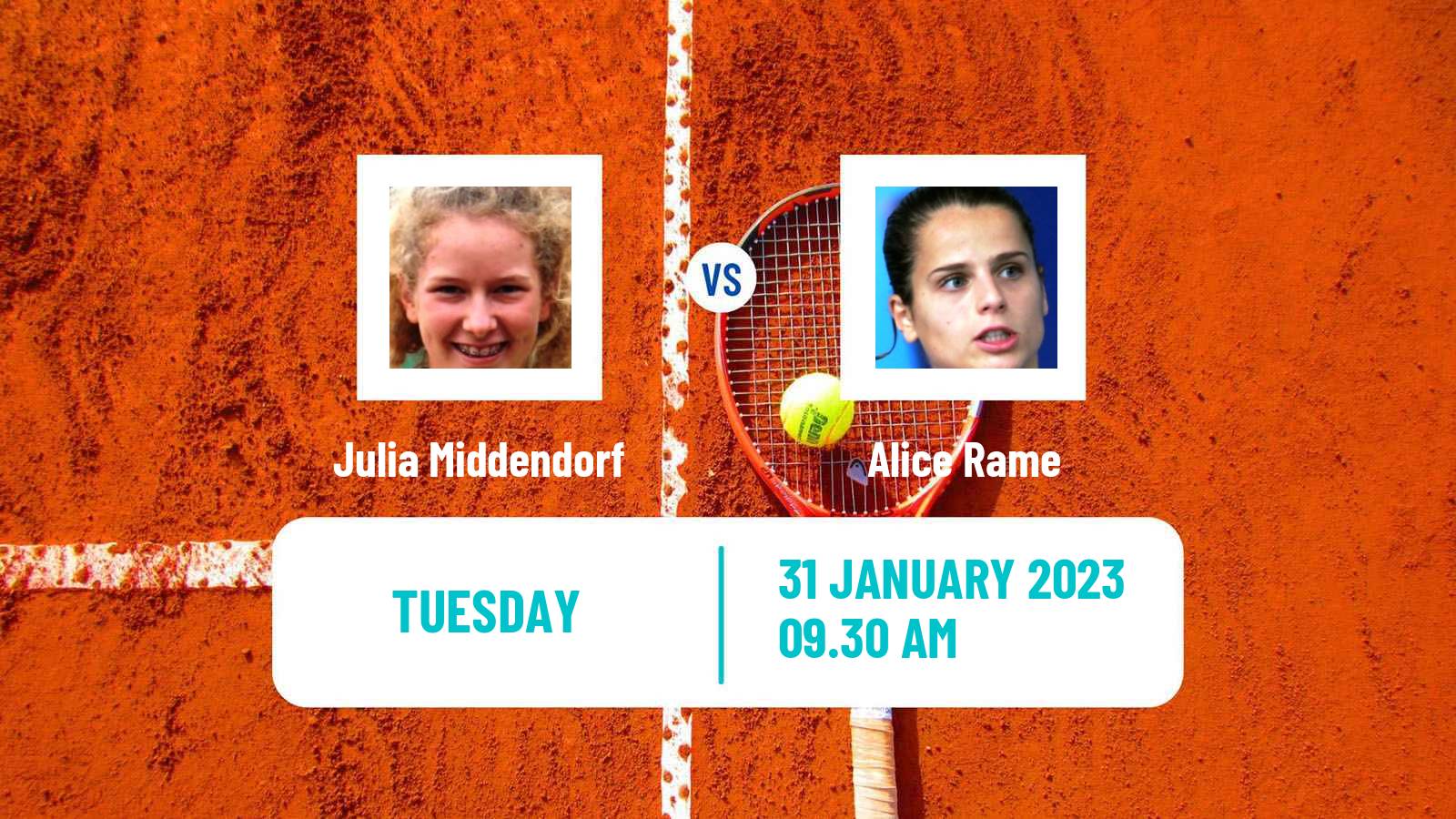 Tennis ITF Tournaments Julia Middendorf - Alice Rame