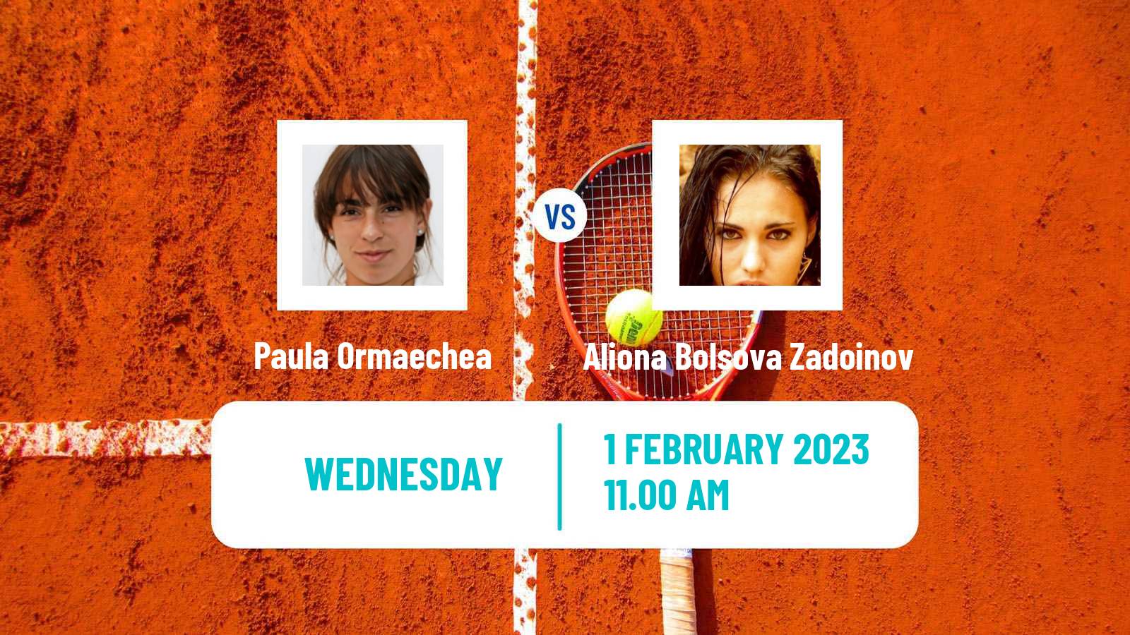 Tennis ATP Challenger Paula Ormaechea - Aliona Bolsova Zadoinov