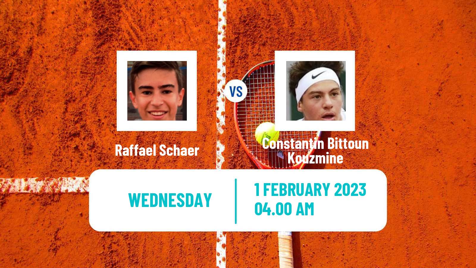 Tennis ITF Tournaments Raffael Schaer - Constantin Bittoun Kouzmine