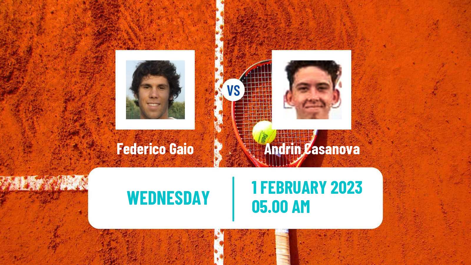 Tennis ITF Tournaments Federico Gaio - Andrin Casanova