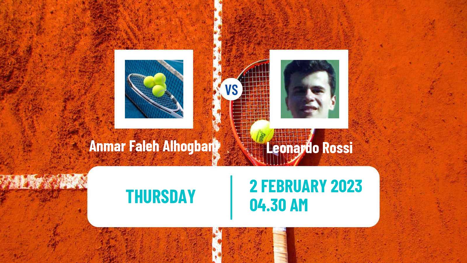Tennis ITF Tournaments Anmar Faleh Alhogbani - Leonardo Rossi