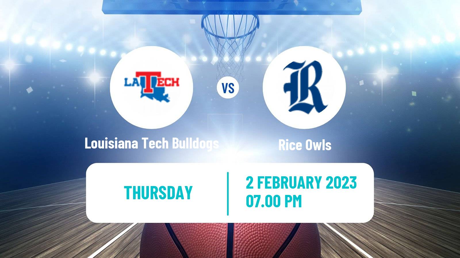 Basketball NCAA College Basketball Louisiana Tech Bulldogs - Rice Owls