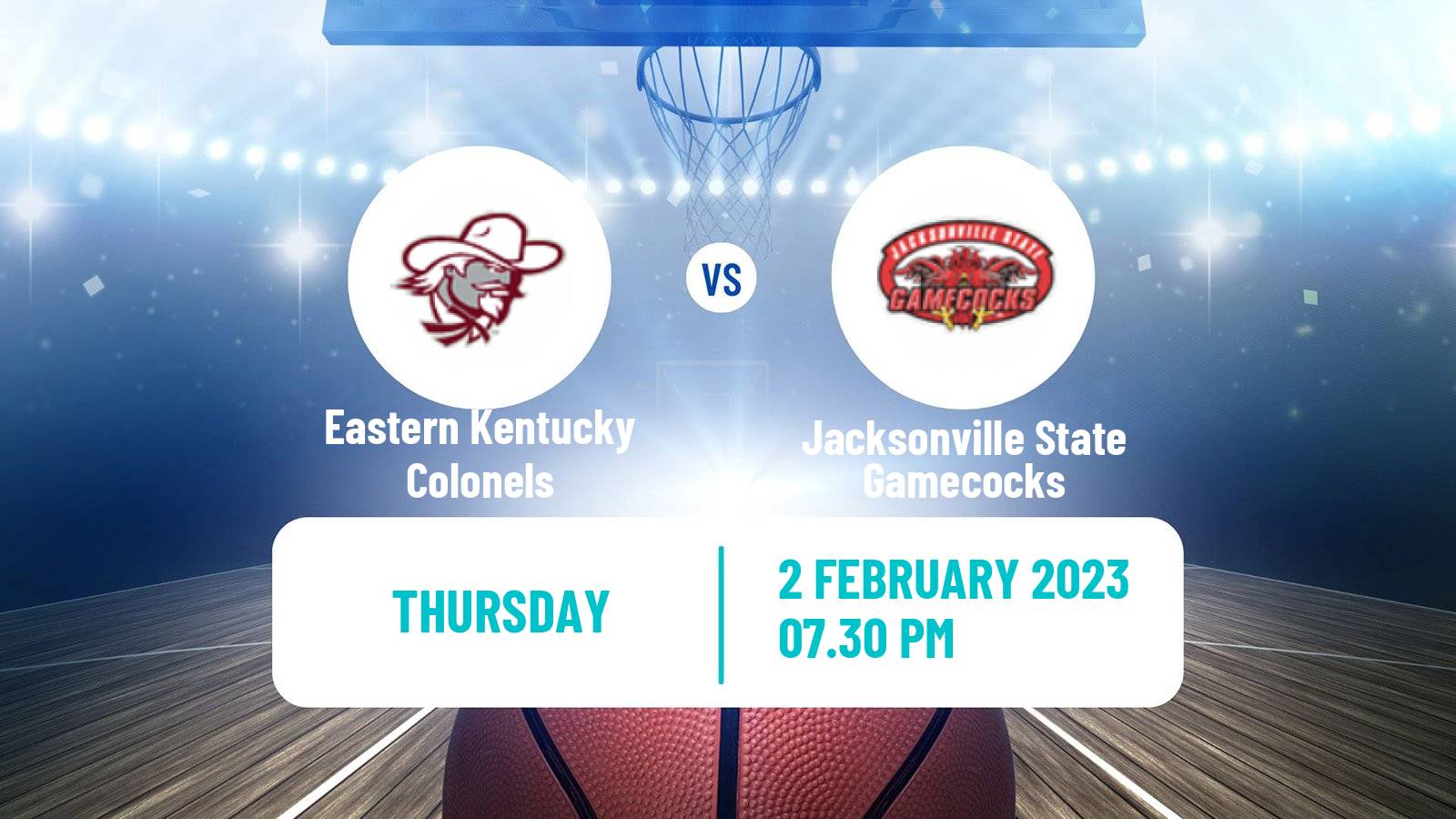 Basketball NCAA College Basketball Eastern Kentucky Colonels - Jacksonville State Gamecocks