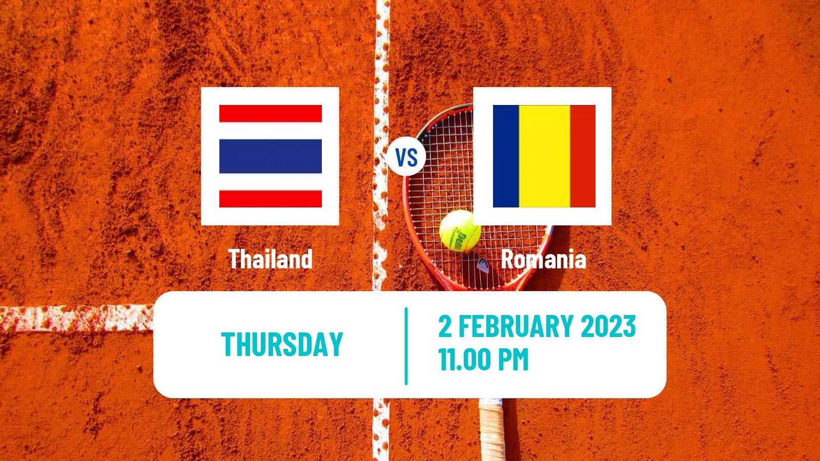 Tennis Davis Cup World Group I Teams Thailand - Romania