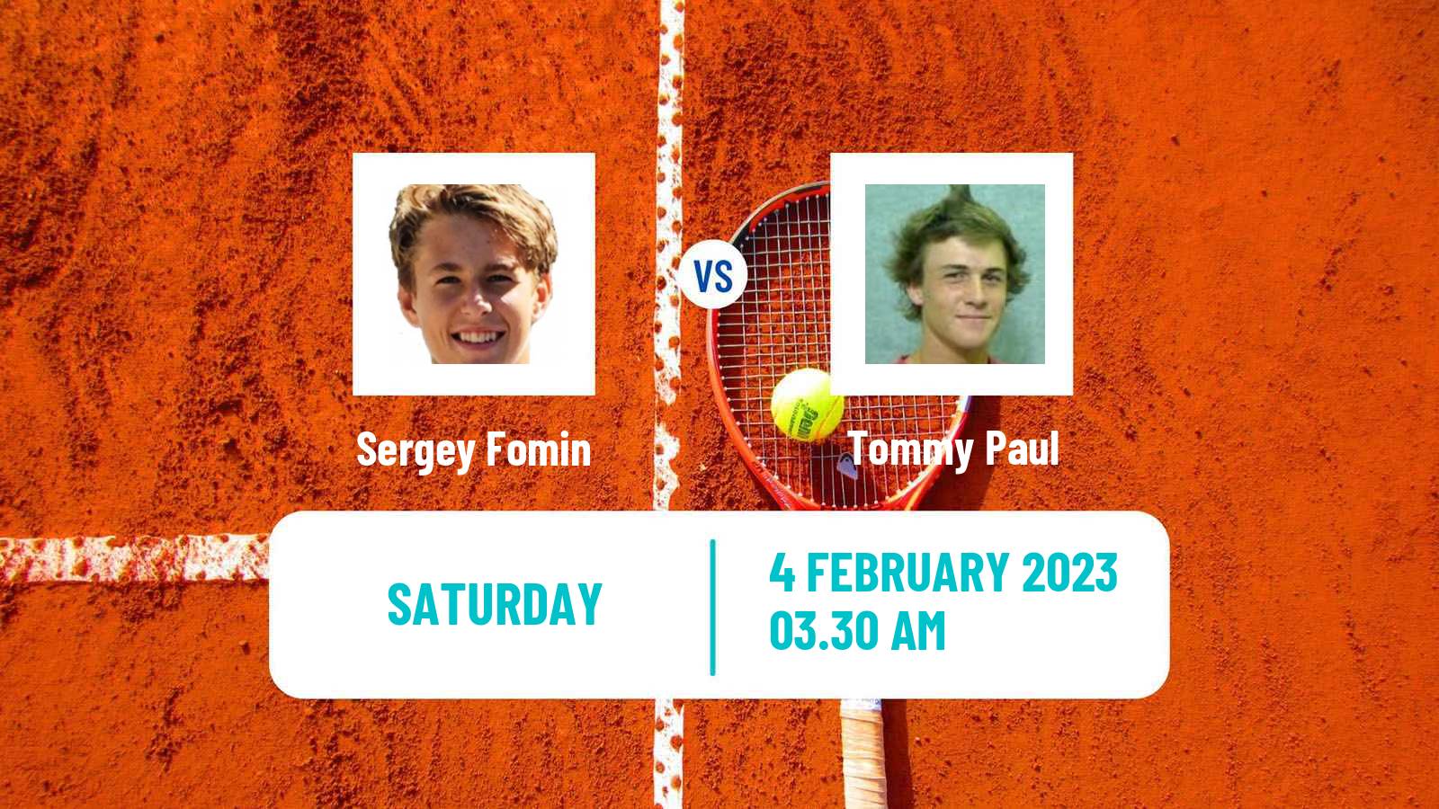 Tennis Davis Cup World Group Sergey Fomin - Tommy Paul