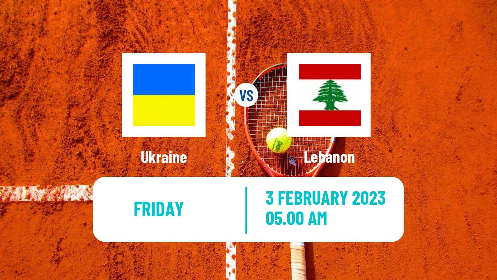 Tennis Davis Cup World Group I Teams Ukraine - Lebanon