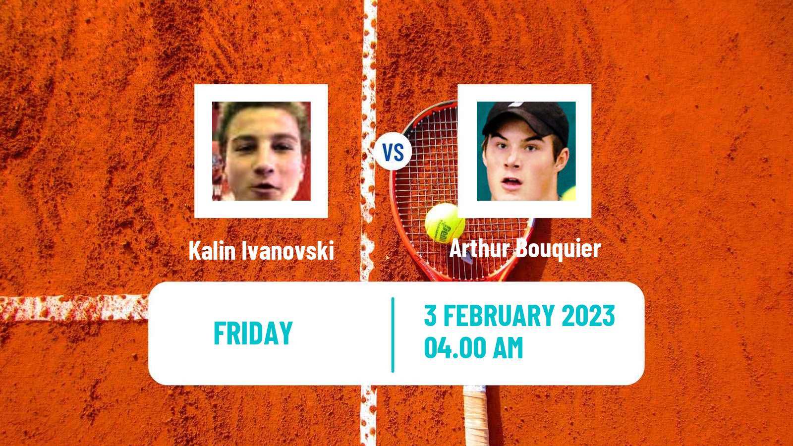 Tennis ITF Tournaments Kalin Ivanovski - Arthur Bouquier
