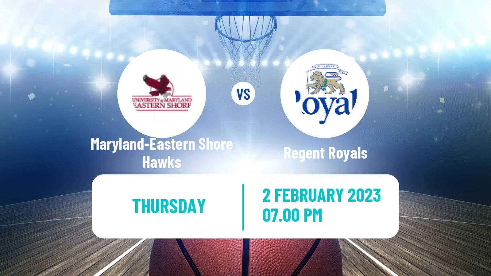 Basketball NCAA College Basketball Maryland-Eastern Shore Hawks - Regent Royals