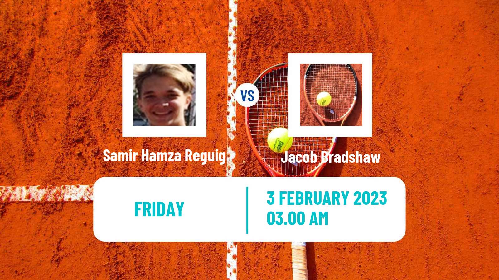 Tennis ITF Tournaments Samir Hamza Reguig - Jacob Bradshaw