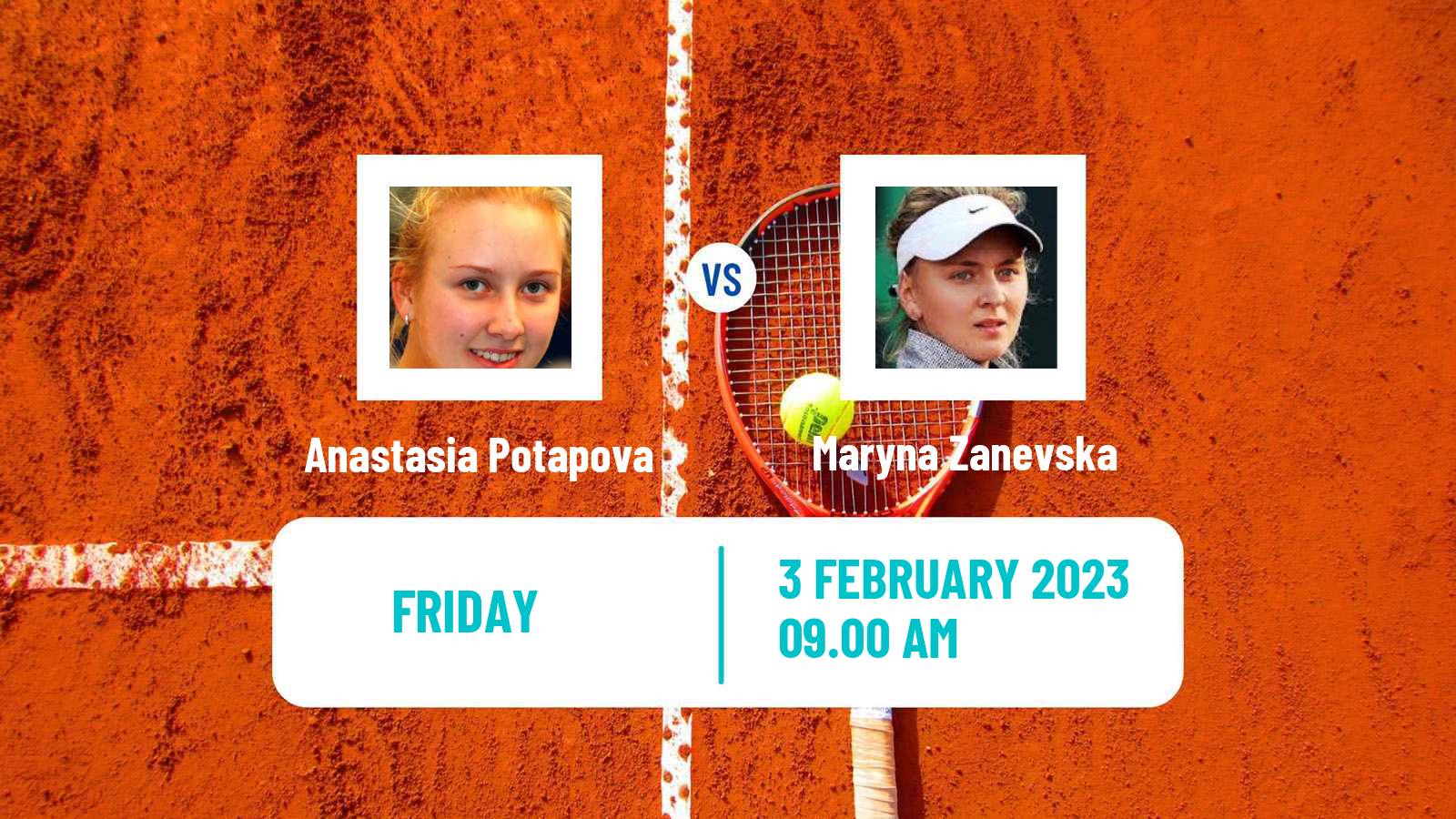 Tennis WTA Lyon Anastasia Potapova - Maryna Zanevska