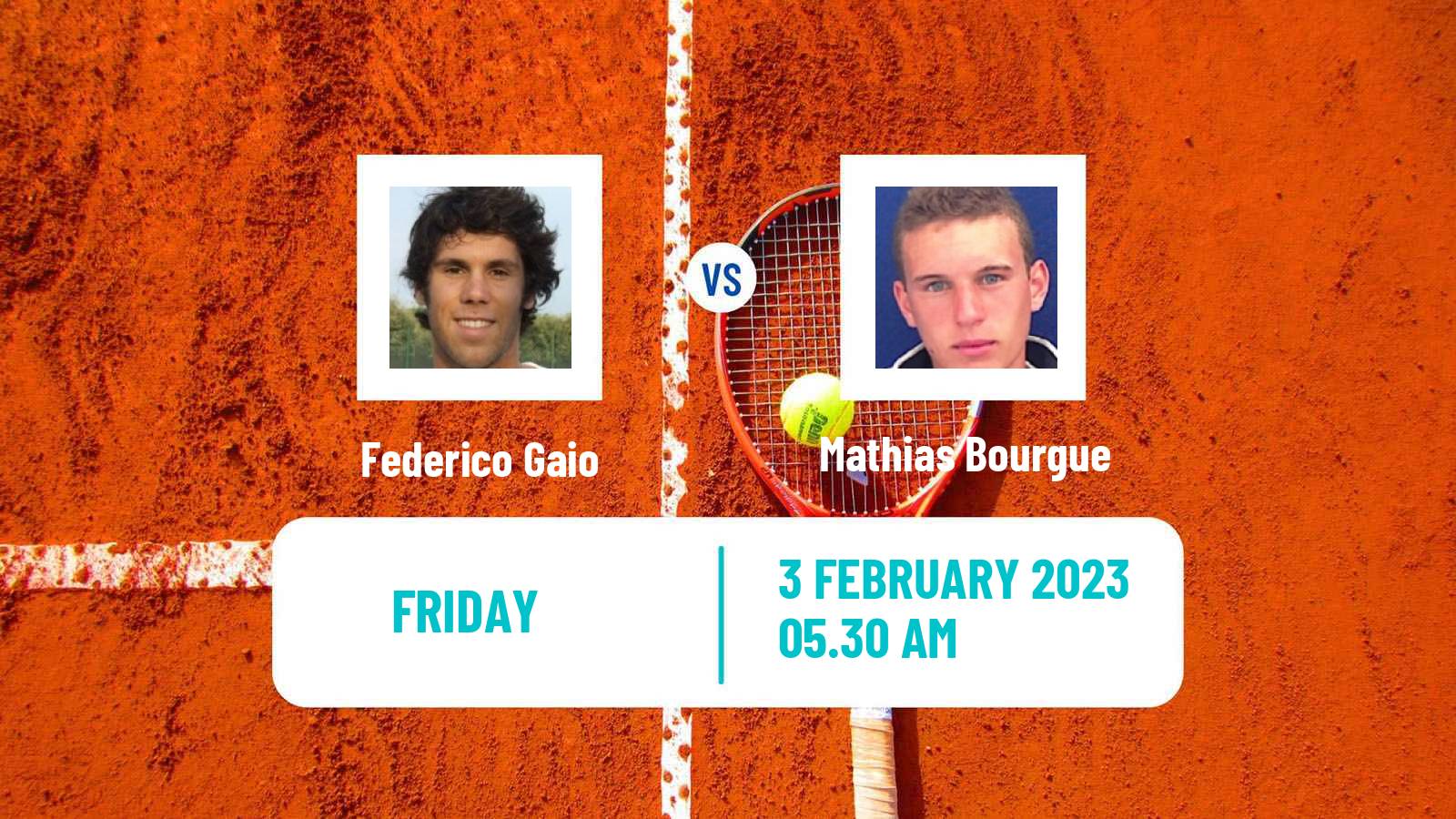 Tennis ITF Tournaments Federico Gaio - Mathias Bourgue