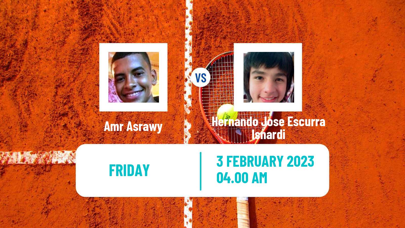 Tennis Davis Cup World Group II Amr Asrawy - Hernando Jose Escurra Isnardi