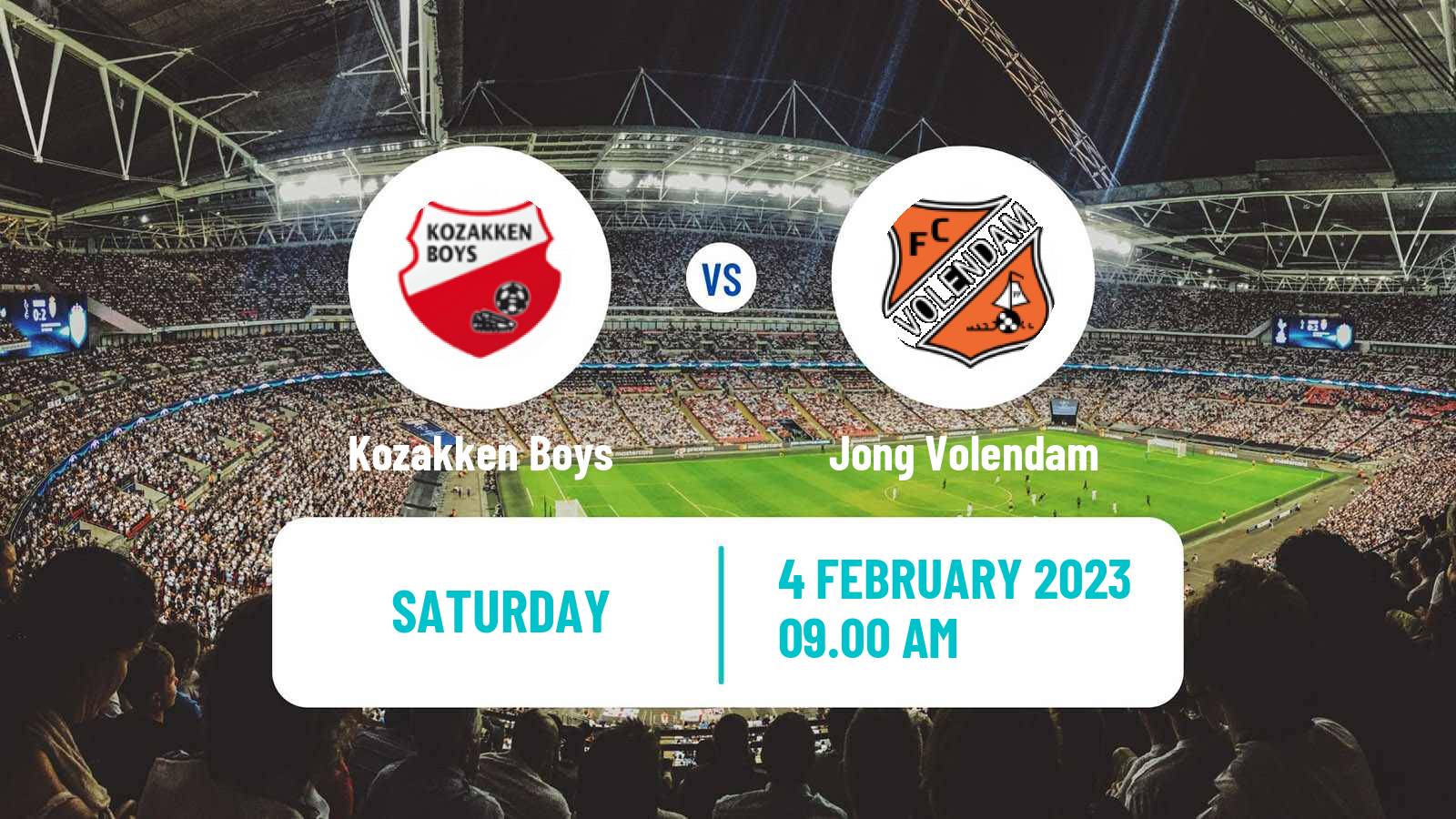 Soccer Dutch Tweede Divisie Kozakken Boys - Jong Volendam