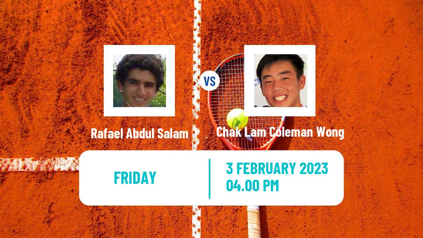 Tennis Davis Cup World Group II Rafael Abdul Salam - Chak Lam Coleman Wong