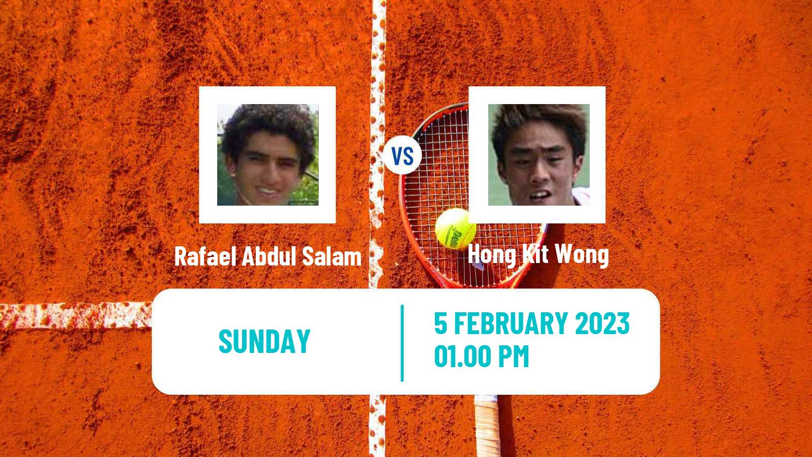 Tennis Davis Cup World Group II Rafael Abdul Salam - Hong Kit Wong